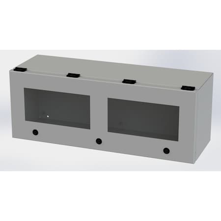 Saginaw Control & Engineering 1/4 Turn Latch Electrical Enclosures, 9 in H, 8 in D, 24 in W, NEMA 3R, 4, 12, 13, Carbon Steel SCE-L9248ELJW